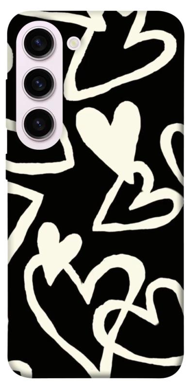 Чехол itsPrint Black and white hearts для Samsung Galaxy S23+, любовь, купить оптом с доставкой