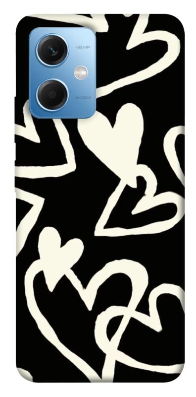 Чехол itsPrint Black and white hearts для Xiaomi Redmi Note 12 5G, любовь, купить оптом с доставкой