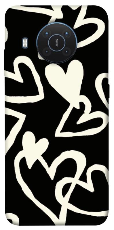 Чехол itsPrint Black and white hearts для Nokia X10 / X20, любовь, купить оптом с доставкой
