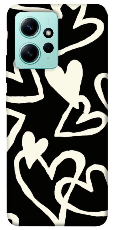 Чехол itsPrint Black and white hearts для Xiaomi Redmi Note 12 4G, любовь, купить оптом с доставкой