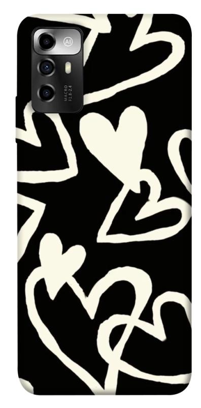 Чохол itsPrint Black and white hearts для ZTE Blade V40 Vita, кохання, купити оптом з доставкою