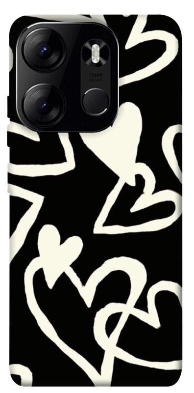 Чехол itsPrint Black and white hearts для Tecno Spark Go 2023, любовь, купить оптом с доставкой