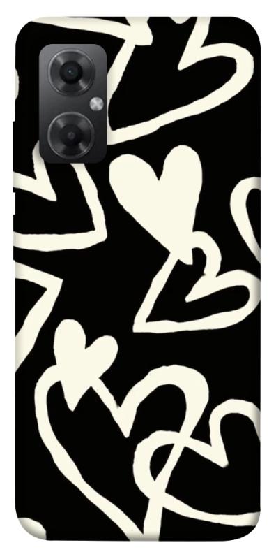 Чехол itsPrint Black and white hearts для Xiaomi Redmi Note 11R, любовь, купить оптом с доставкой