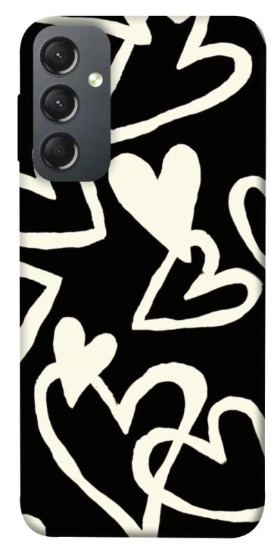 Чехол itsPrint Black and white hearts для Samsung Galaxy A24 4G, любовь, купить оптом с доставкой