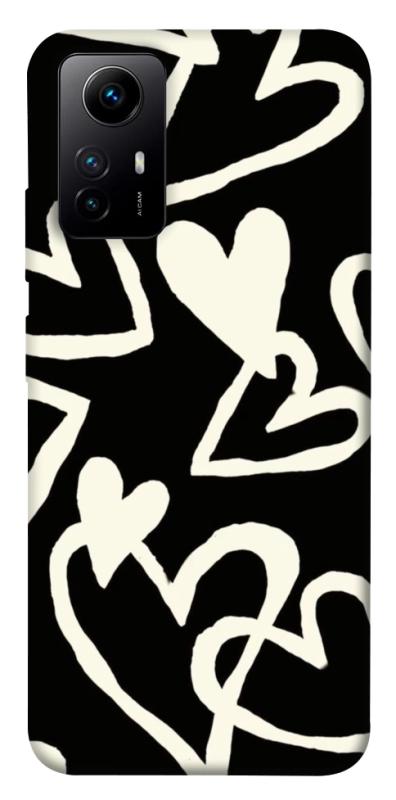 Чехол itsPrint Black and white hearts для Xiaomi Redmi Note 12S, любовь, купить оптом с доставкой