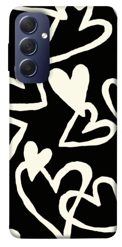 Чехол itsPrint Black and white hearts для Samsung Galaxy M54 5G, любовь, купить оптом с доставкой