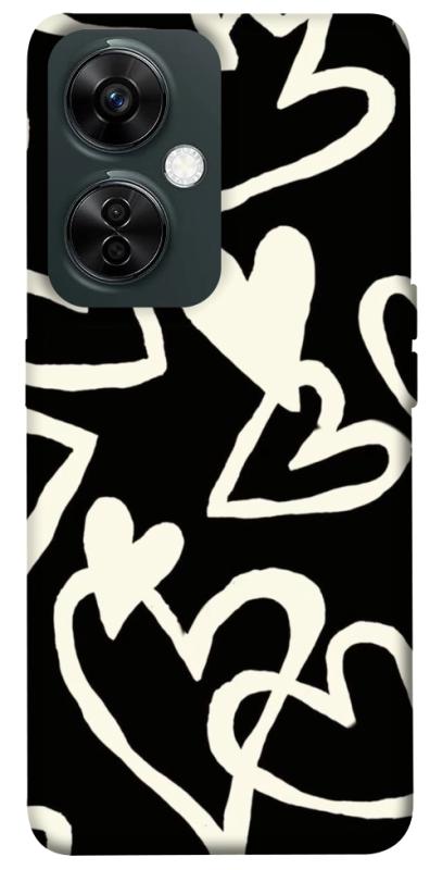 Чехол itsPrint Black and white hearts для OnePlus Nord CE 3 Lite, любовь, купить оптом с доставкой