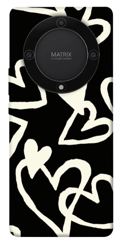 Чехол itsPrint Black and white hearts для Huawei Magic5 Lite, любовь, купить оптом с доставкой