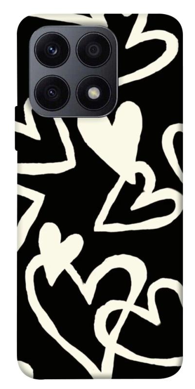Чехол itsPrint Black and white hearts для Huawei Honor X8a, любовь, купить оптом с доставкой