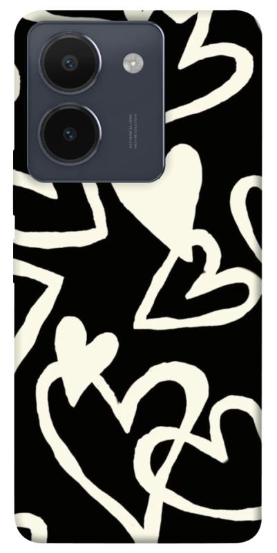 Чехол itsPrint Black and white hearts для Vivo Y36, любовь, купить оптом с доставкой