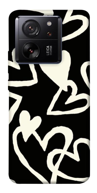 Чехол itsPrint Black and white hearts для Xiaomi 13T, любовь, купить оптом с доставкой