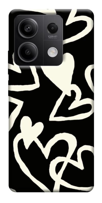 Чехол itsPrint Black and white hearts для Xiaomi Redmi Note 13 5G, любовь, купить оптом с доставкой