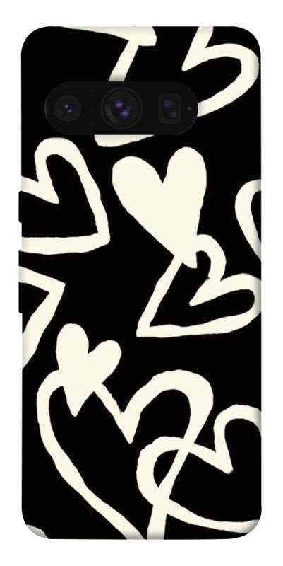 Чехол itsPrint Black and white hearts для Google Pixel 8 Pro, любовь, купить оптом с доставкой