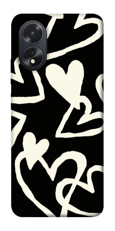 Чехол itsPrint Black and white hearts для Oppo A38, любовь, купить оптом с доставкой