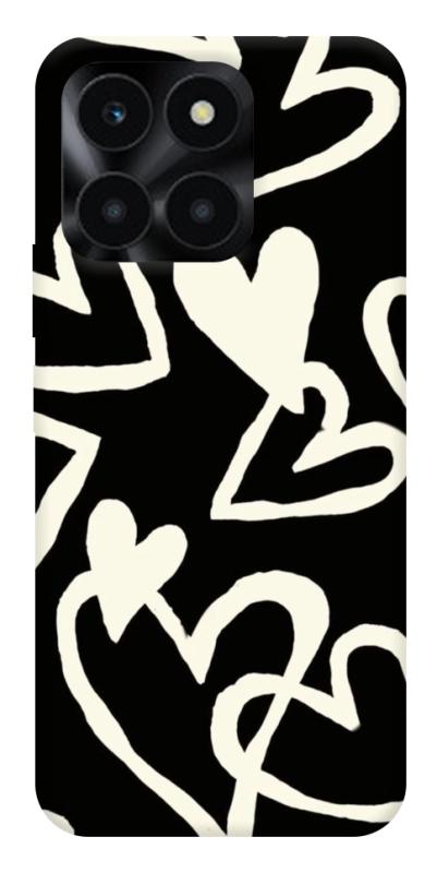 Чехол itsPrint Black and white hearts для Huawei Honor X6a, любовь, купить оптом с доставкой