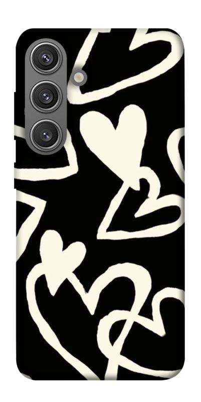Чехол itsPrint Black and white hearts для Samsung Galaxy S24+, любовь, купить оптом с доставкой