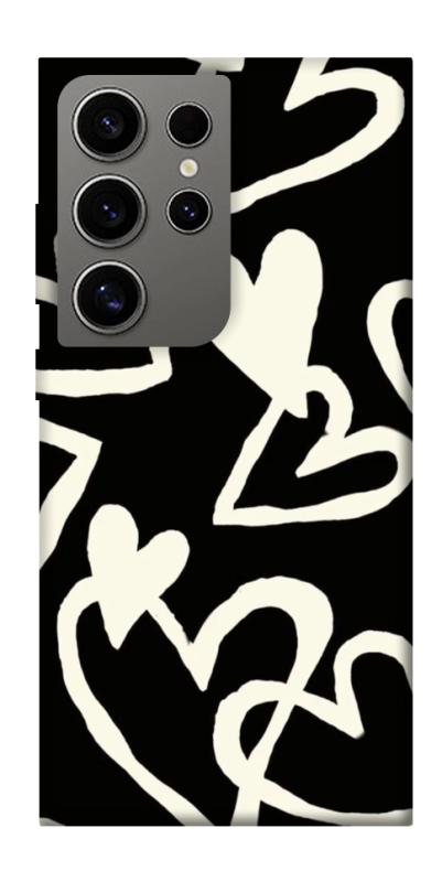 Чехол itsPrint Black and white hearts для Samsung Galaxy S24 Ultra, любовь, купить оптом с доставкой