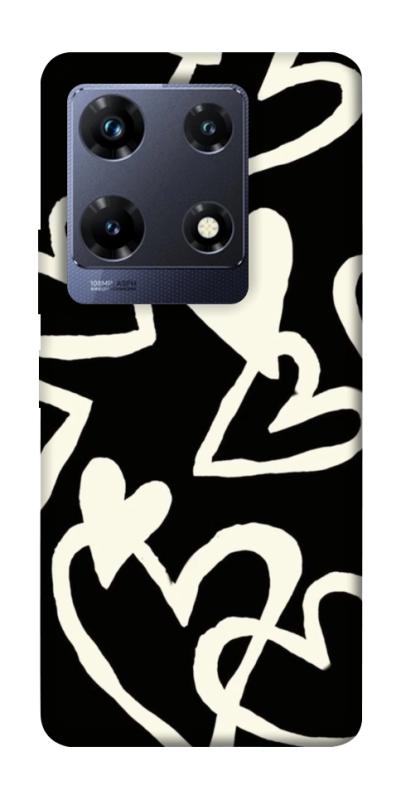 Чехол itsPrint Black and white hearts для Infinix Note 30 Pro, любовь, купить оптом с доставкой