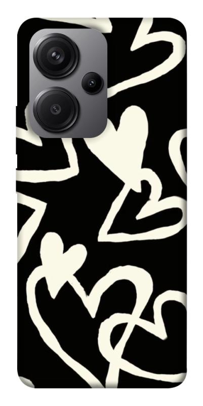 Чехол itsPrint Black and white hearts для Xiaomi Redmi Note 13 Pro+, любовь, купить оптом с доставкой