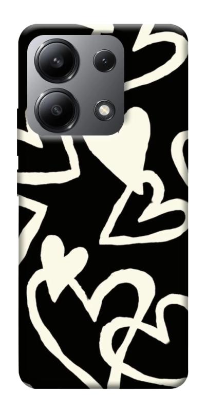 Чехол itsPrint Black and white hearts для Xiaomi Redmi Note 13 4G, любовь, купить оптом с доставкой