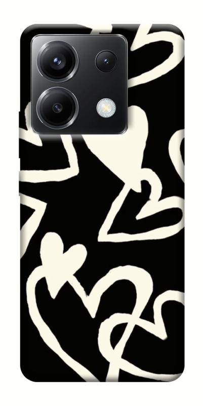 Чехол itsPrint Black and white hearts для Xiaomi Poco X6, любовь, купить оптом с доставкой
