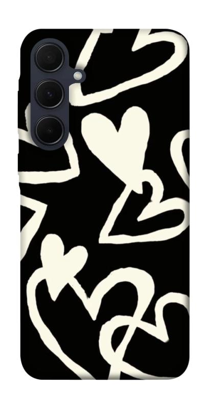 Чехол itsPrint Black and white hearts для Samsung Galaxy A55, любовь, купить оптом с доставкой