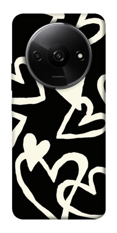 Чехол itsPrint Black and white hearts для Xiaomi Redmi A3, любовь, купить оптом с доставкой