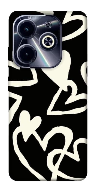 Чехол itsPrint Black and white hearts для Infinix Hot 40i, любовь, купить оптом с доставкой