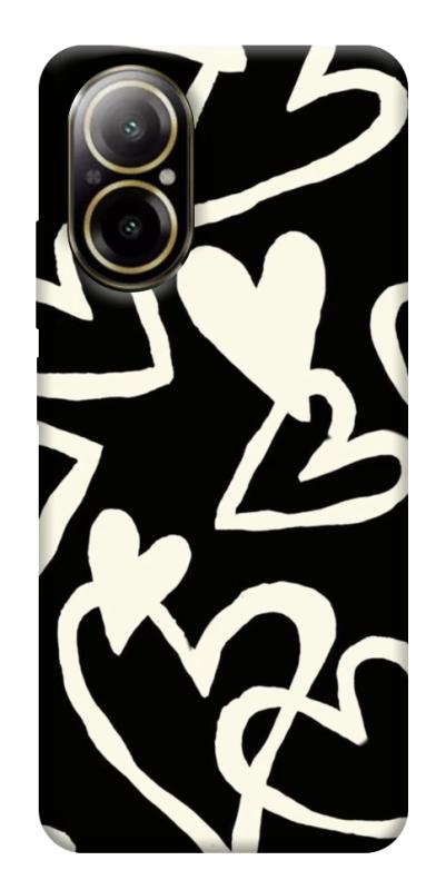 Чехол itsPrint Black and white hearts для Realme C67 4G, любовь, купить оптом с доставкой