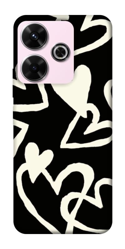 Чехол itsPrint Black and white hearts для Xiaomi Redmi 13 4G / Poco M6 4G, любовь, купить оптом с доставкой