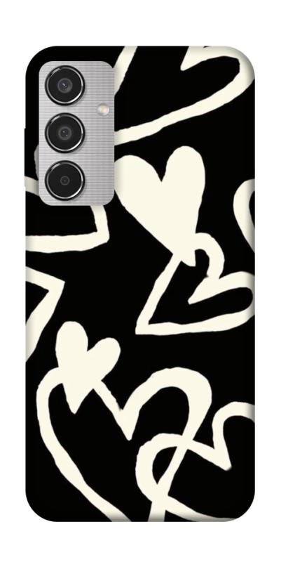Чехол itsPrint Black and white hearts для Samsung Galaxy M35 5G, любовь, купить оптом с доставкой