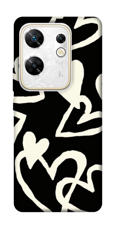 Чехол itsPrint Black and white hearts для Infinix Zero 30 4G, любовь, купить оптом с доставкой