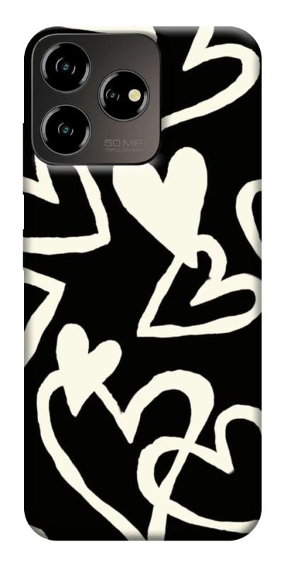 Чехол itsPrint Black and white hearts для ZTE Blade V50 Desing 4G, любовь, купить оптом с доставкой