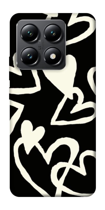 Чехол itsPrint Black and white hearts для Xiaomi 14T, любовь, купить оптом с доставкой