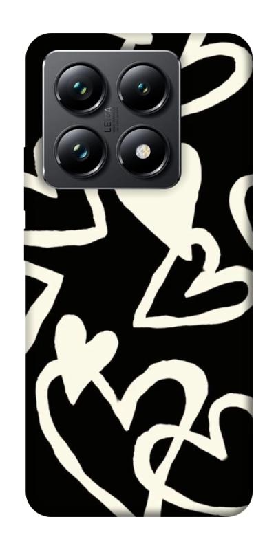 Чехол itsPrint Black and white hearts для Xiaomi 14T Pro, любовь, купить оптом с доставкой