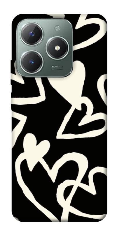 Чехол itsPrint Black and white hearts для Realme C61 4G, любовь, купить оптом с доставкой