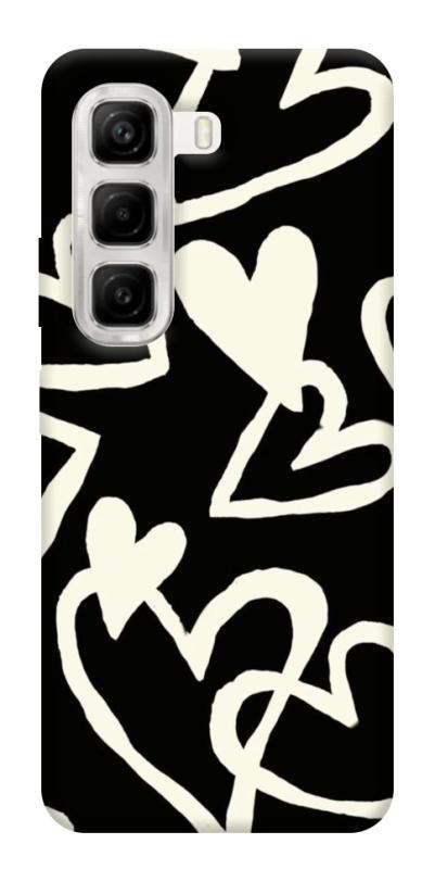 Чехол itsPrint Black and white hearts для Infinix Hot 50 4G, любовь, купить оптом с доставкой