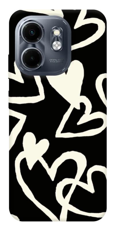 Чехол itsPrint Black and white hearts для Infinix Smart 9 4G / Hot 50i, любовь, купить оптом с доставкой
