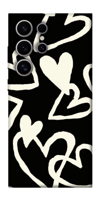 Чехол itsPrint Black and white hearts для Samsung Galaxy S25 Ultra, любовь, купить оптом с доставкой