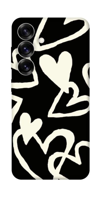 Чехол itsPrint Black and white hearts для Samsung Galaxy S25, любовь, купить оптом с доставкой