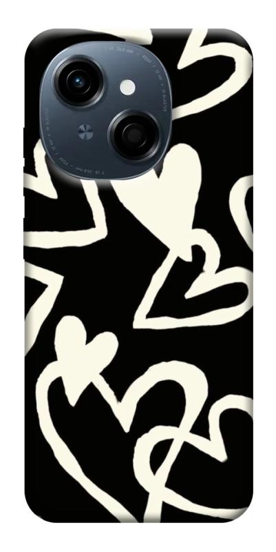 Чехол itsPrint Black and white hearts для TECNO Spark Go 1, любовь, купить оптом с доставкой