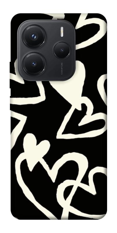 Чохол itsPrint Black and white hearts для Xiaomi Redmi Note 14 5G, кохання, купити оптом з доставкою
