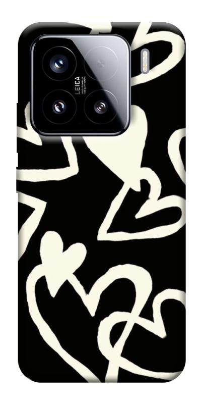 Чехол itsPrint Black and white hearts для Xiaomi 15, любовь, купить оптом с доставкой