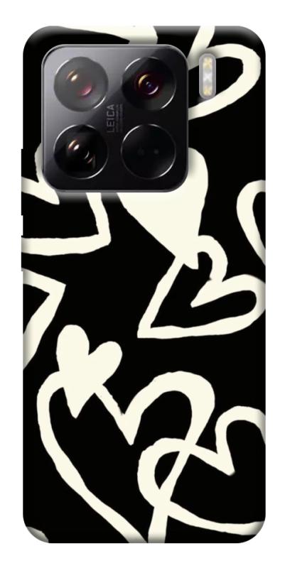 Чехол itsPrint Black and white hearts для Xiaomi 15 Pro, любовь, купить оптом с доставкой
