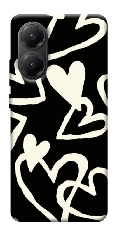 Чехол itsPrint Black and white hearts для Xiaomi Poco X7 Pro, любовь, купить оптом с доставкой