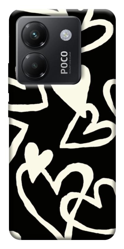 Чехол itsPrint Black and white hearts для Xiaomi Poco M7 Pro 5G, любовь, купить оптом с доставкой