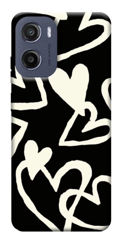 Чехол itsPrint Black and white hearts для Motorola Moto G05, любовь, купить оптом с доставкой