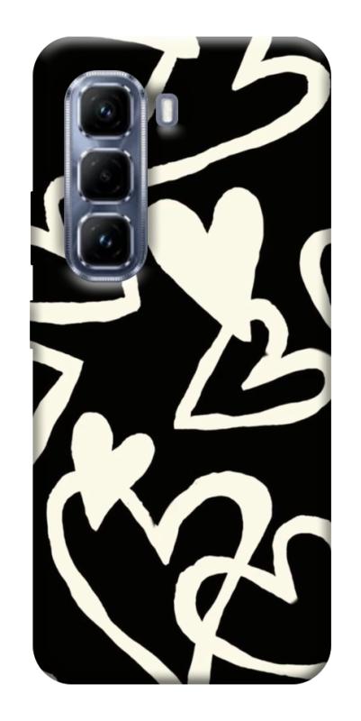 Чехол itsPrint Black and white hearts для Infinix Hot 50 Pro, любовь, купить оптом с доставкой