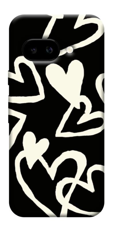 Чехол itsPrint Black and white hearts для Google Pixel 9a, любовь, купить оптом с доставкой