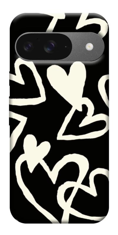 Чехол itsPrint Black and white hearts для Google Pixel 10, любовь, купить оптом с доставкой